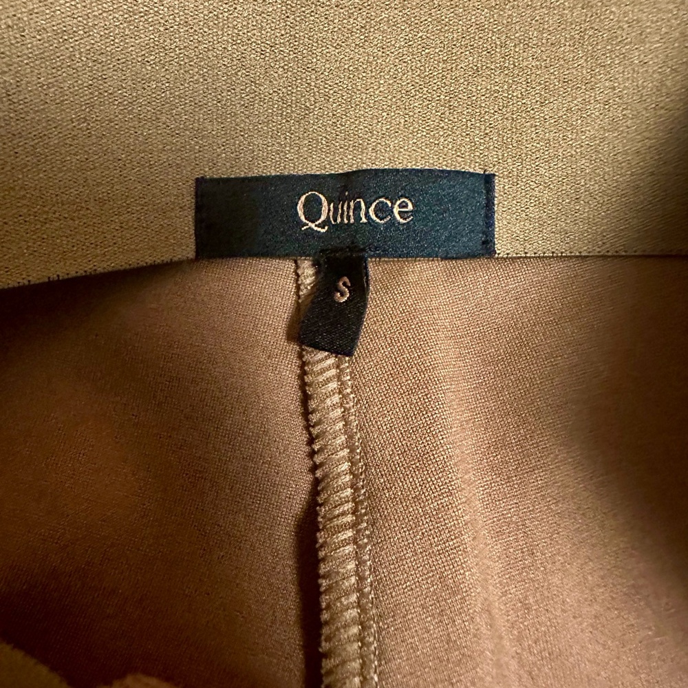 Quince Ultra-Stretch Ponte Pintuck Ankle Pants S Brown Roasted Pecan Minimalist - Picture 13 of 15